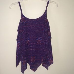 Free People Boho  Aztec Print Colorful Swing Top Size Small